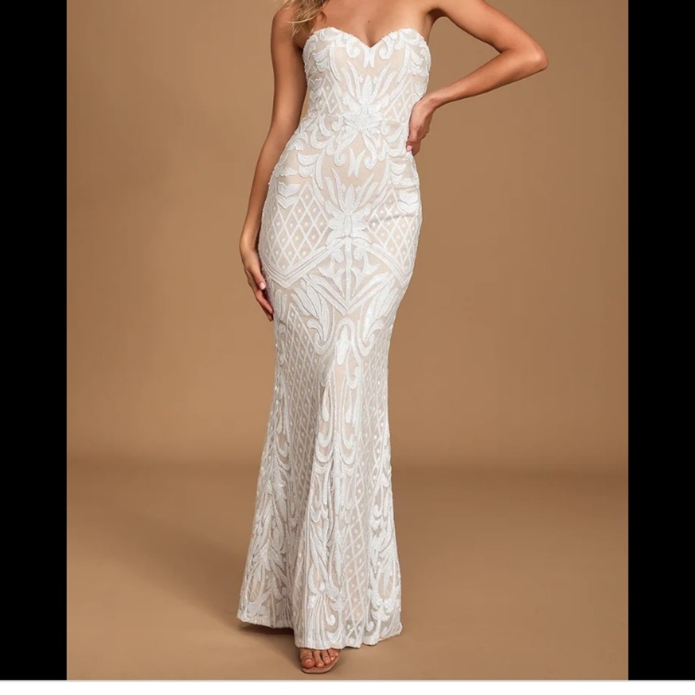 Lulus White Sequin Dress